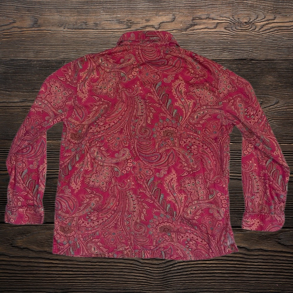 Lauren Ralph Lauren Medium Pink Paisley Cotton Blend Pajama Sleep Shirt Womens - Picture 2 of 8